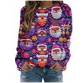 thumbnail image 1 of Jamicy Chandails en Molleton Col Rond Cadeau de Noël Chandail en Molleton de Noël Mignon Imprimé de Vacances Manches Longues Col Rond Pull 2024 Pulls de Noël, 1 of 7