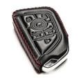 thumbnail image 3 of Vitodeco Genuine Leather Smart Key Fob Case with Leather Key Strap Compatible for Chevrolet Corvette (2020 - 2026 Models) - 6-Button, Black/Red, 3 of 6