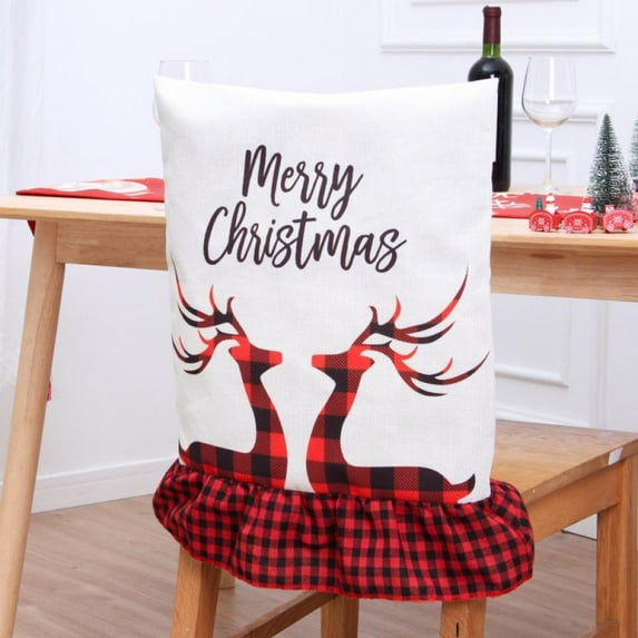 Christmas Sale! Christmas Chair Cover Chair Back Cover Anti-Slip Chair Decoration for Holiday Festival