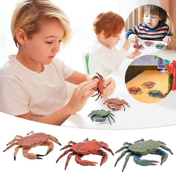 ABPWLY Toys Colorful Simulation Crab Sea Animals Model Ornaments for Kids Educational Play and Collection with Realistic Details Games