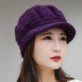 thumbnail image 4 of Dengjunhu Women's Winter Warm Hat Crochet Slouchy Beanie Knitted Caps with Visor, 4 of 5