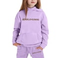 thumbnail image 6 of Gelikeya Jesus Loves You Hoodie Sweatshirts Sweatpants 2 Piece Girls Sweatsuits Hooded Tops Pants Sets 1-9Y (Purple, 5-6 Years), 6 of 6