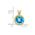 thumbnail image 2 of 14k Yellow Gold Polished 8mm Blue Topaz Bezel Pendant Necklace Pendant for Women - 2.50 cwt, 2 of 2