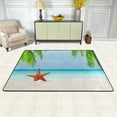 thumbnail image 2 of Dreamtimes Starfish White Sandy Beach Area Rug, 36"x24" Palm Tree Leaves Non-Slip Washable Indoor Door Mat, Absorbent Floor Mat for Bedroom Kitchen Entryway Bathroom, 2 of 7