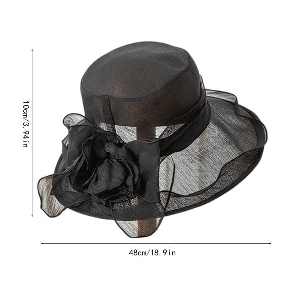 LEHOZIHEQ Derby Hats for Women, Wide Brim Organza Hat, 2025  display picture 2