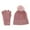 Pink, variant on CTM  Embellished Knit Winter Beanie and Touchscreen Glove Set (Women)