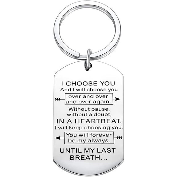 Anniversary Birthday Gift Keychains for Couple I Choose You Keychain for Boyfriend Wife from Girlfriend Husband Christmas Relationship Gifts for Couples Him Her Fiance GF