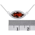 thumbnail image 3 of RYLOS Necklace Sterling Silver 925 Lucky Eye Necklace Marquise Gemstone &  Diamonds Pendant 18" Chain 12X6MM Garnet January Birthstone Womens Jewelry Silver Necklace, 3 of 7