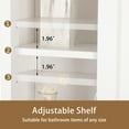 thumbnail image 3 of Tolead Wooden Bathroom Storage Over The Toilet with Adjustable Shelves and Sliding Doors, Towels, Wood, White, 3 of 8