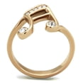thumbnail image 4 of Womens Rose Gold Ring Anillo Para Mujer Stainless Steel Ring with Top Grade Crystal in Clear Naples, 4 of 4