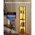 thumbnail image 2 of VEVOR 5 Tier Corner Shelf with LED Light, 64" Tall Corner Bookshelf with Storage Shelves for Collectibles,Display Shelf with Multi-color Lights Controlled Via RC/APP for Bedroom, Living Room, Office, 2 of 9