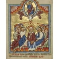 thumbnail image 2 of Unknown 12th Century English Illuminator 20x24 Black Ornate Wood Framed with Double Matting Museum Art Print Titled - Pentecost, 2 of 4