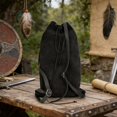 thumbnail image 4 of Mochila medieval única de gran capacidad, ideal para escalar, viajar y hacer senderismo. Negro, 4 of 9