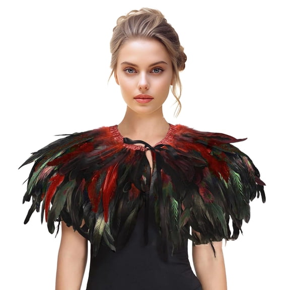 Red Wraps Women's Shawl Crow Collar Carnival Shawl