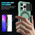 thumbnail image 5 of Allytechgroup Magnetic For iPhone 15 Pro Max Case with Ring, [1x Screen Protector] [Slide Camera Cover] Military Grade Drop Protection Back Cover For iPhone 15 Pro Max, Lightgreen, 5 of 10