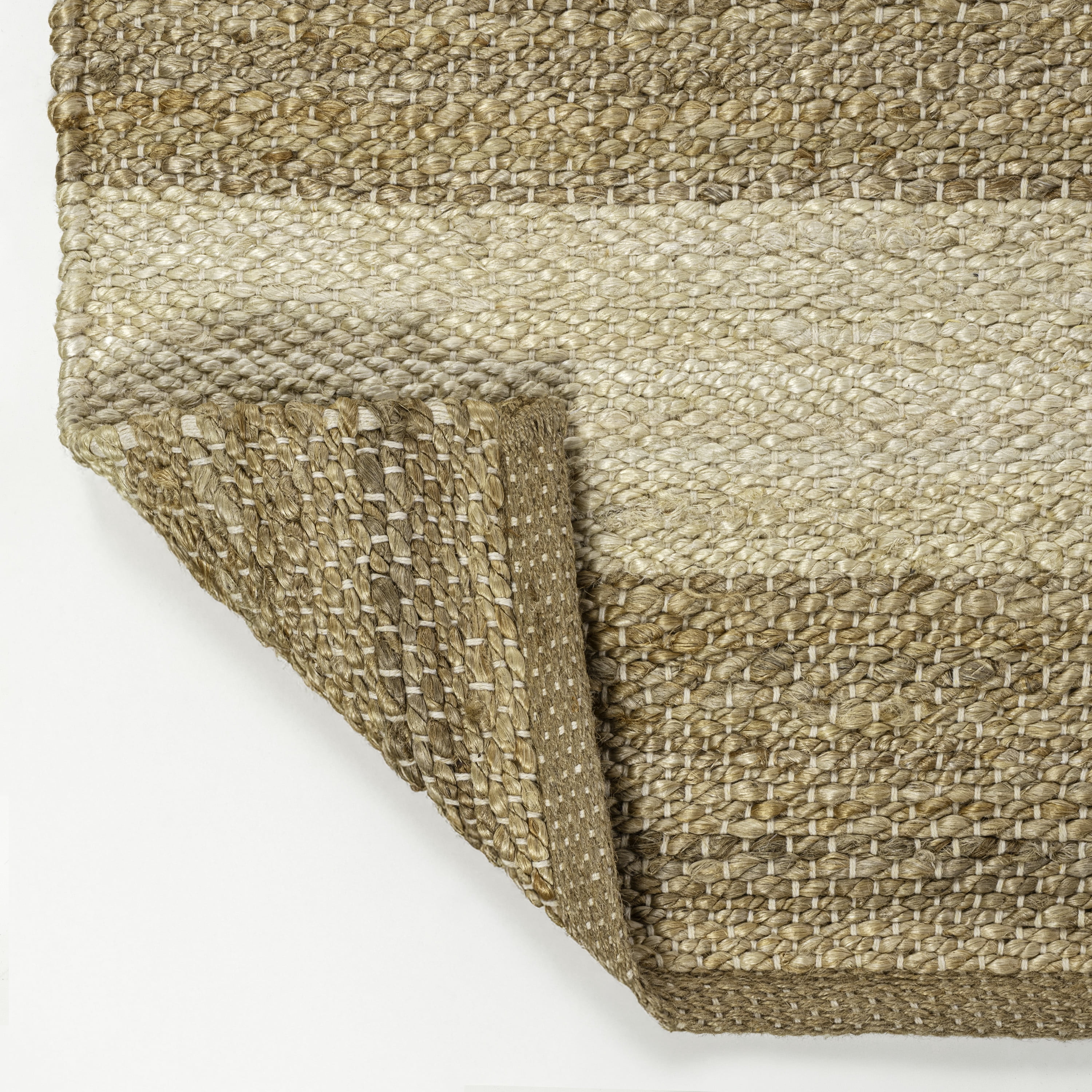 JONATHAN Y NATURAL FIBER 2 x 10 Runner Rug, Jayden Rustic Farmhouse Woven Jute Stripe - Natural/Bleach, NRF202C-210