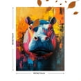 thumbnail image 3 of Qisvanset 12x16 Inch Vibrant Abstract Hippo Canvas Wall Art, Bold Color Animal Painting Decor for Living Office, 3 of 8