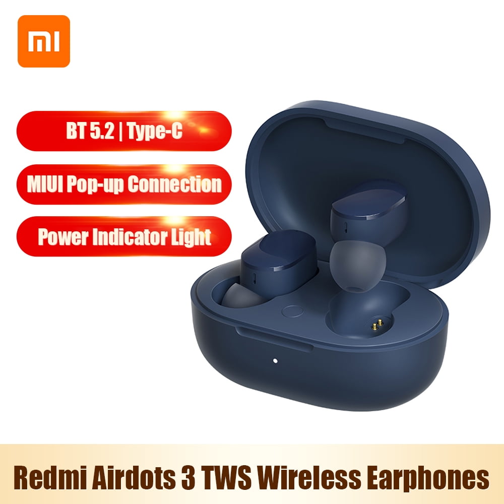 Bluetooth Earphones, Redmi Airdots 3 TWS Wireless Bluetooth  In-Ear  Earbuds/Touch Control/Noise-Canceling/IPX4 Waterproof /Type-C Fast Charging/600mAh  Power Bank Headset with Mic Headphones 