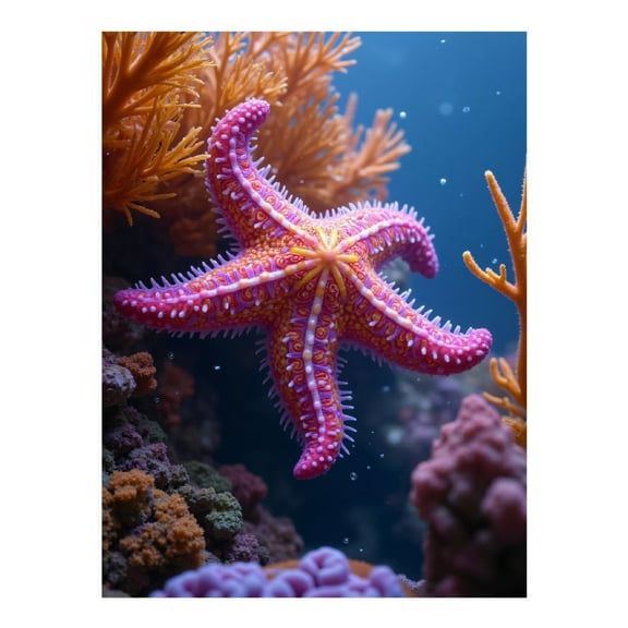 Diamond Art Kit for Adults, Coral Reef Starfish Underwater Beauty Diamond Painting for Adults Beginners, 5D DIY Diamond Art Painting Kits, Colorful Diamond Painting Craft for Home Decor 12x16