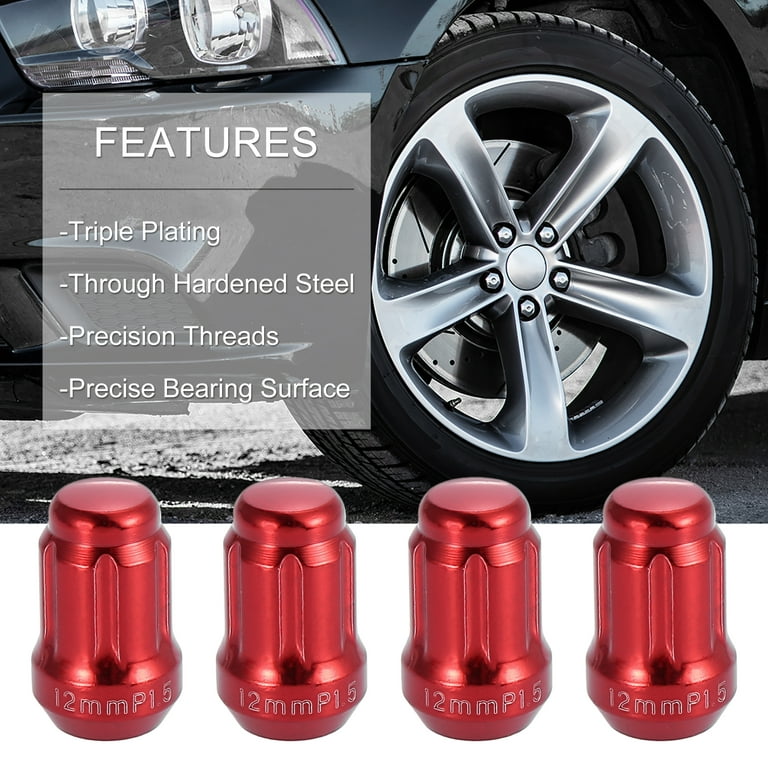 Red wheel lug nuts outlet