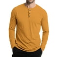 thumbnail image 5 of Inglocry Mens Long Sleeve Henley Shirts Stretch Casual 3 Button Tee Baisc Plain Soft Basic Tops For Men Ginger M, 5 of 7