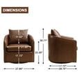 thumbnail image 4 of Bonzy Home Swivel Accent Chair with Throw Pillow Mid Century Faux Leather Modern Armchair for Living Room and Bedroom, 4 of 9
