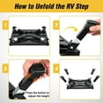 thumbnail image 6 of Nilight RV Steps Folding Aluminum Step Stool Heavy Duty Camper Steps, 16.5"x12" Surface, 4 Levels Adjustable Height Portable Platform Step Anti-Slip Rubber feet Supports up to 500lbs for Camper,Black, 6 of 7