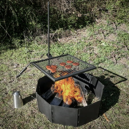 Titan Adjustable Swivel Grill Campfire Cooking Grate 40 Fire Pit