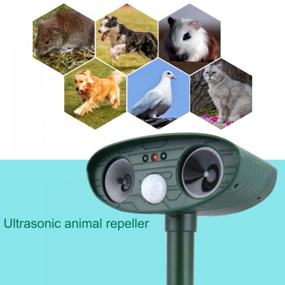 Outdoor Ultrasonic Solar Power Pest Animal Cat Dog Repeller Repellent Waterproof 