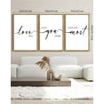 thumbnail image 2 of SHENIFY Large 24x36in3pcs Natural Framed Love You More I Love You Most Minimalist Bedroom Wall Art Valentines Wedding Couple Gift Hanging Decoration, 2 of 5
