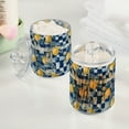 thumbnail image 2 of Yayeee 4 Pack Qtip Holder Bathroom Cotton Swab Canister with Lid Clear Dispenser Set, Retro Plaid Lemon, 2 of 6