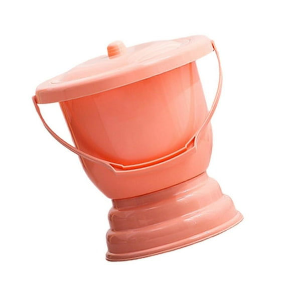 Xingzhi Handheld Spittoon with Lid Portable Urinal Bottle for Bedroom 28x27cm Orange