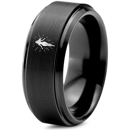Gamer Black Rings Women Valentines Tungsten Men Anniversary Jewelry Teen Gift Best Friend Gamer Black Rings Women Valentines Tungsten Men Anniversary Jewelry Teen Gift Best Friend