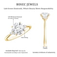 thumbnail image 5 of Rosec Jewels Certified Lab Grown Diamond Engagement Ring with Accent - 8mm - EF-VS Quality - 2 Carat Diamond Ring for Women, 18K Yellow Gold, US 4.00, 5 of 8