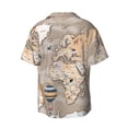 thumbnail image 2 of Haiem World Map With Animals Men's Casual Shirts Short Sleeve Button Down Shirts Fashion Textured Summer Beach Shirt-Small, 2 of 7