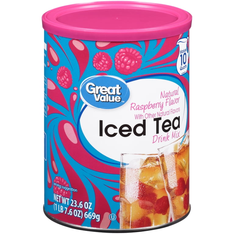 Great Value Natural Raspberry Flavor Iced Tea Mix, 23.6 oz, 3 Pack photo 3