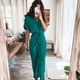 thumbnail image 1 of Elegant Women Dresses 2023 Summer Fashion Printed Short Sleeve Shirt Dress Vintage Waist Tie-up Button Bandage Long Dress RobeM Gao Jinjia LED, 1 of 2
