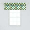 thumbnail image 2 of Ambesonne Blue Yellow Valance Pack of 2, Bicolour Flower Motifs, 54"X18", Dark Cocoa and White, 2 of 4