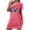 Hot Pink, variant on Tnhcen Women's 4th of July Sleepwear Set – Short Sleeve Crew Neck with Stars & Bars Design Breathable Polyester Spandex S-2XL Plus Size for Holiday Wear