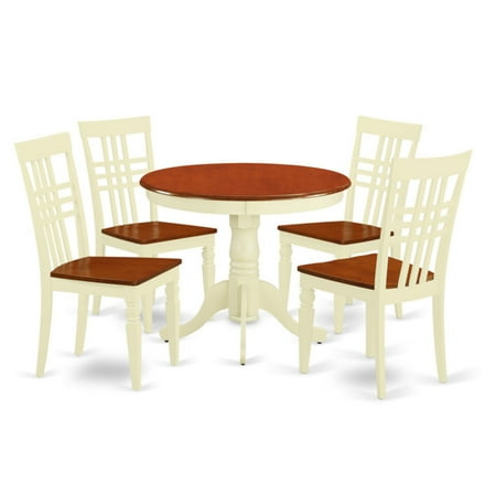 East West Furniture 5 Piece Triple Crossback Kitchen Dinette Dining Table