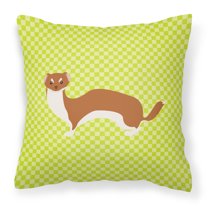 Carolines Treasures BB7696PW1414 Weasel Green Fabric Decorative Pillow, 14 x 14 in.