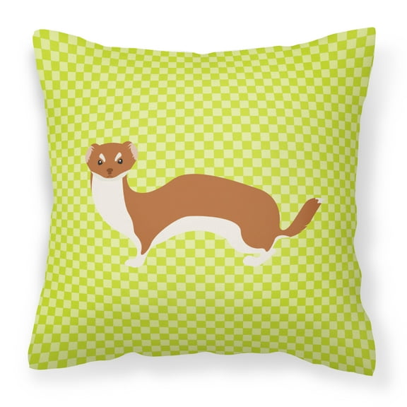 Carolines Treasures BB7696PW1414 Weasel Green Fabric Decorative Pillow, 14 x 14 in.