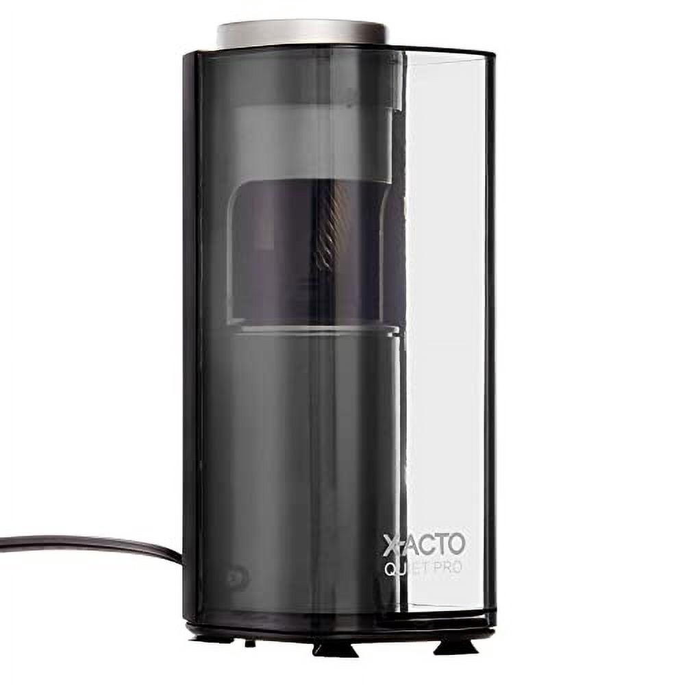 Model 1612 Quiet Pro Electric Pencil Sharpener AC-Powered, 3 x 5 x 9, Black/Silver/Smoke