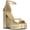 Gold Crinkle, variant on INC Womens Arya Buckle Faux Suede Platform Sandals