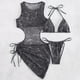 thumbnail image 2 of Bikini de Moda de Playa de Mujeres con Almohadilla de Pecho, Traje de Baño Dividido de Tres Piezas de Correa Sexy para Piscina Y Mar, 2 of 6