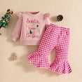 thumbnail image 2 of Zshosam Toddler Girl Christmas Clothes Fall Girls Clothes Cute Sweatshirt Casual Outfit for Leggings 2-Piece Fall Outfits Set Size 18 24 Months,(Hot Pink 18-24 Months), 2 of 6