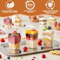 thumbnail image 6 of 300 Pcs Dessert Cups with Lids and Spoons, 3 oz Mini Clear Plastic Dessert Parfait Cup, Reusable Fruit Ice Cream Cake Pudding Cups, 6 of 8