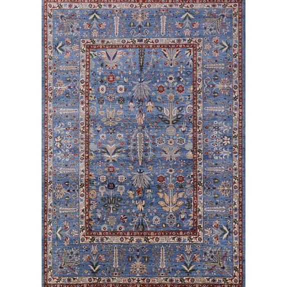 Ahgly Company Indoor Rectangle Mid-Century Modern Plum Purple Purple Oriental Area Rugs, 3' x 5'