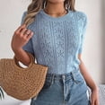 thumbnail image 2 of Wdgfv Cowl Neck Pullover Women Women's Short Sleeve Knit Pullover for Spring Summer Casual Comfort and, 2 of 5