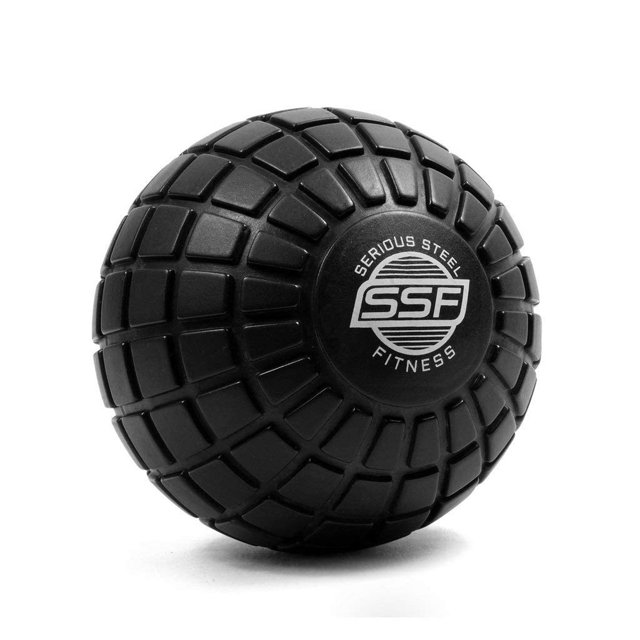 Bola de Masaje Negra Serious Steel Fitness 5 Pulgadas Liberación de Nudo Muscular de Tejido Profundo